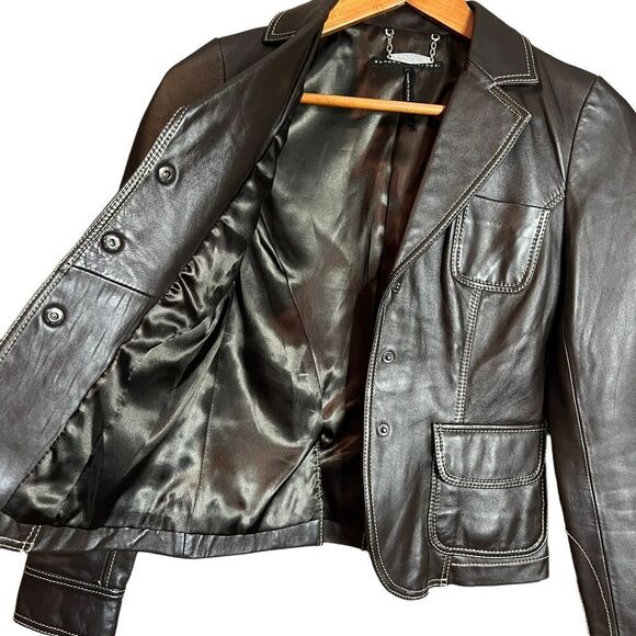 Sandra Angelozzi brown genuine leather jacket - Picture 8 of 10